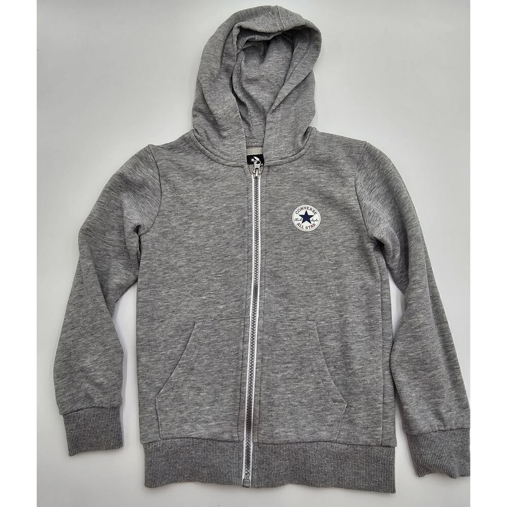 Converse Boy's Size 6 Gray Zip Up Hooded Sweater